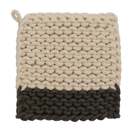 Crocheted Pot Holder, two-tone