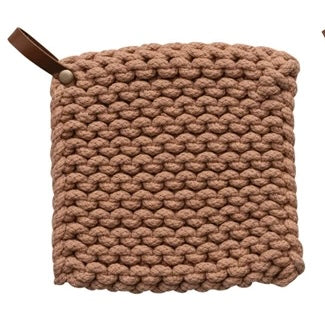 Crocheted Pot Holder, apricot