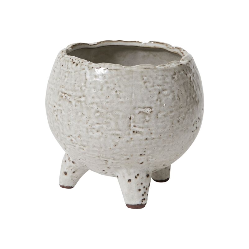 Footed Stoneware Pot, large