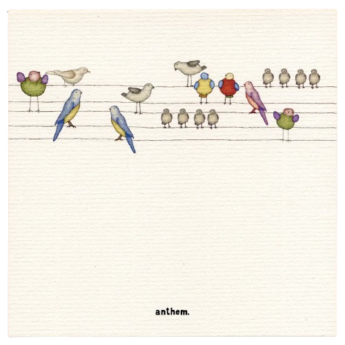 Greeting Card - Birds on a Line