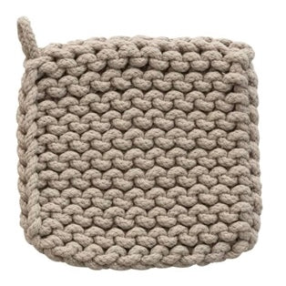 Crocheted Pot Holder, natural