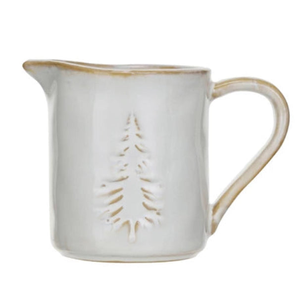 Stoneware Creamer with Tree