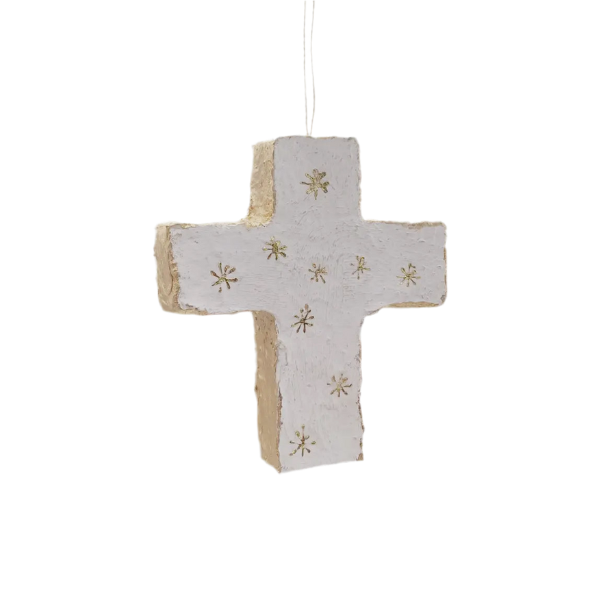 Paper Mache Cross Ornament