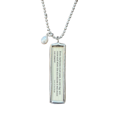 Literary Quote Necklace - A New Day