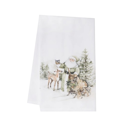 Tea Towel - Woodland Santa