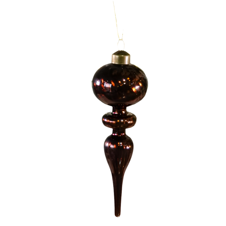 Glass Ornament, bronze/finial