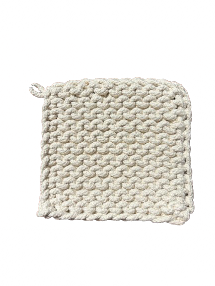 Crocheted Pot Holder, white