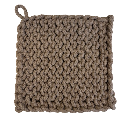 Crocheted Pot Holder, flax
