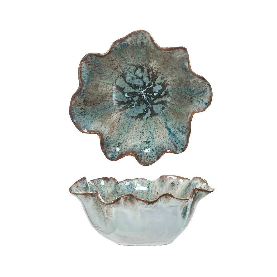Stoneware Ruffled Bowl