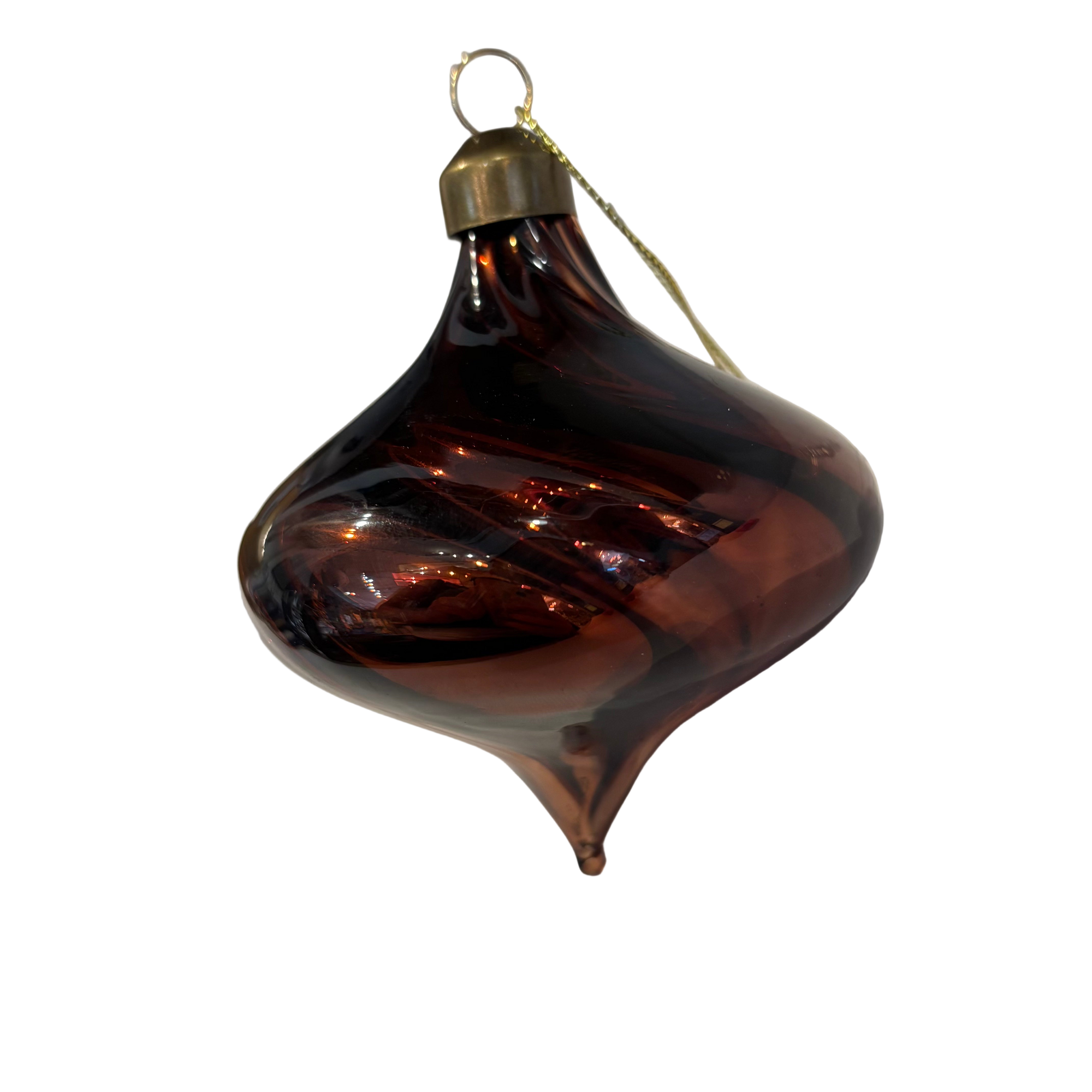 Glass Ornament, bronze/teardrop