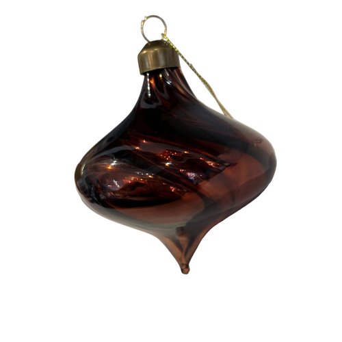 Glass Ornament, bronze/teardrop