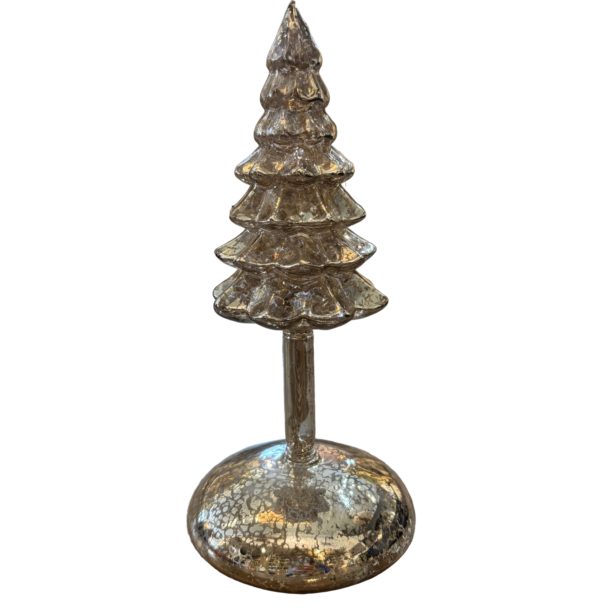 Mercury Glass LED Tree Finial (small)