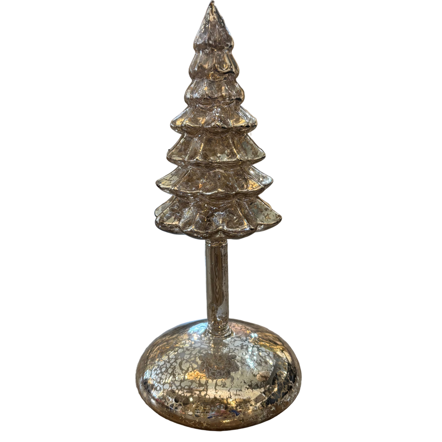 Mercury Glass LED Tree Finial (small)