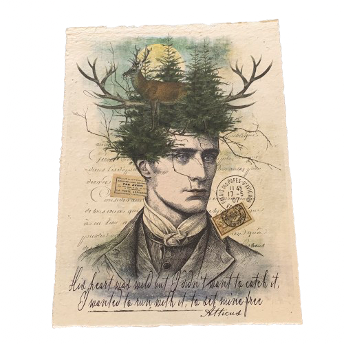 12x16 Artisan Paper Print, his heart was wild