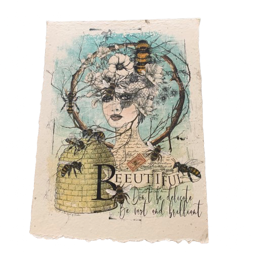 12x16 Artisan Paper Print, beeutiful don't be delicate