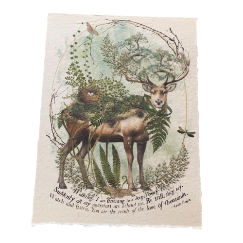 12x16 Artisan Paper Print, i am listening to a deeper way