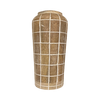 Checked Pattern Wood Vase