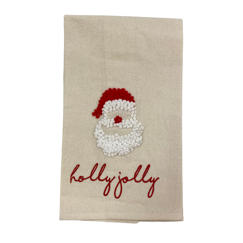 Holly Jolly Santa Tea Towel