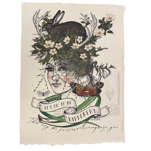 12x16 Artisan Paper Print, it's okay to be different