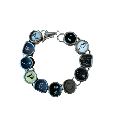 Typewriter Key Bracelet "Peace"