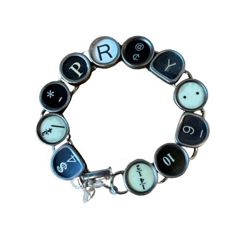 Typewriter Key Bracelet "Pray"