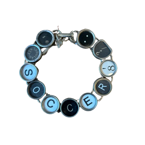 Typewriter Key Bracelet "Soccer"