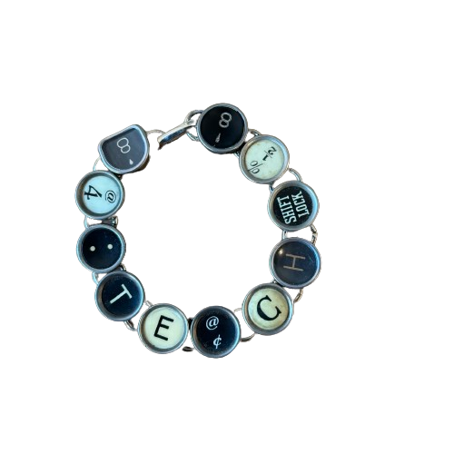 Typewriter Key Bracelet "Teach"