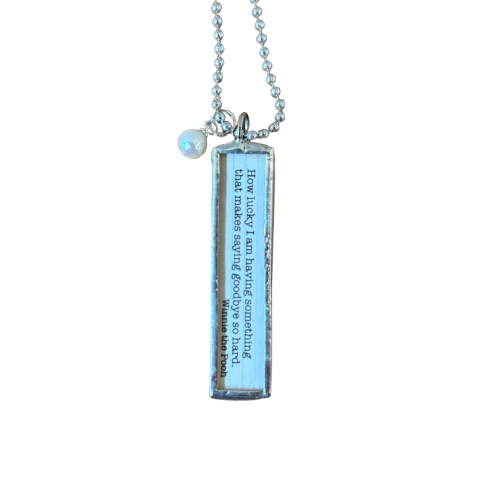 Literary Quote Necklace, how lucky I am