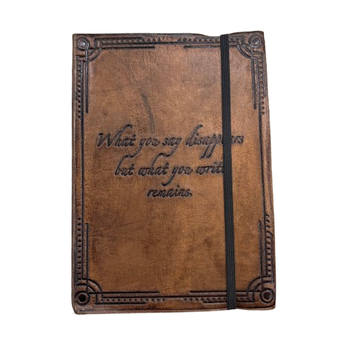 Leather Journal "What You Write Remains"