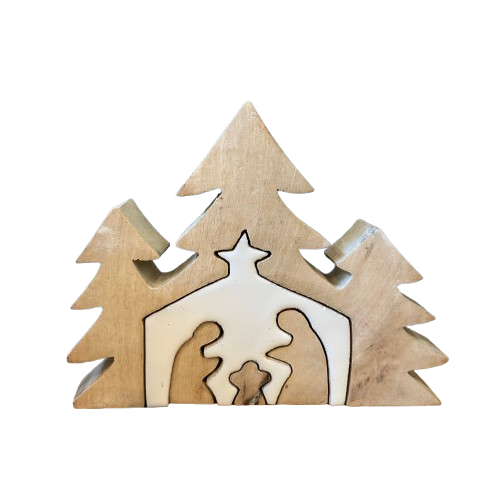 Wooden Nativity Scene (medium)