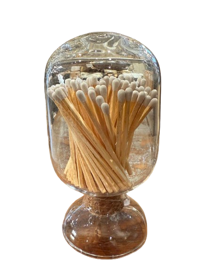 Glass Match Holder with Matches