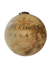 White/Gold Marble Glass Ball Ornament, "McKinney, Texas"