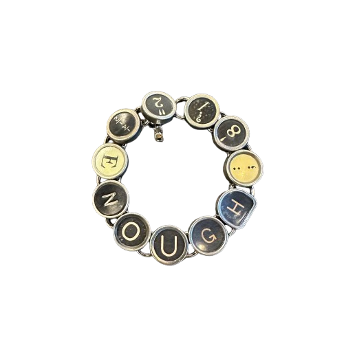 Typewriter Key Bracelet "Enough"