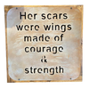 Metal Sign "Her Scars were Wings" - framed