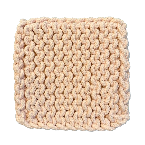 Crocheted Pot Holder, dusty rose