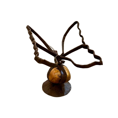 Metal and Stone Butterfly Art, small