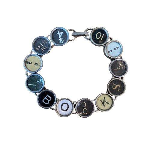 Typewriter Key Bracelet "Books"