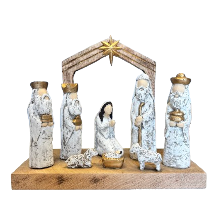 Carved Wooden Nativity