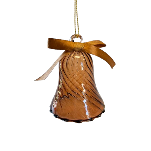 Glass Bell Ornament, brown