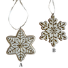 Snowflake Ornament, white/gold