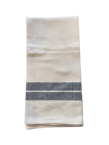 Striped Towel, beige/blue
