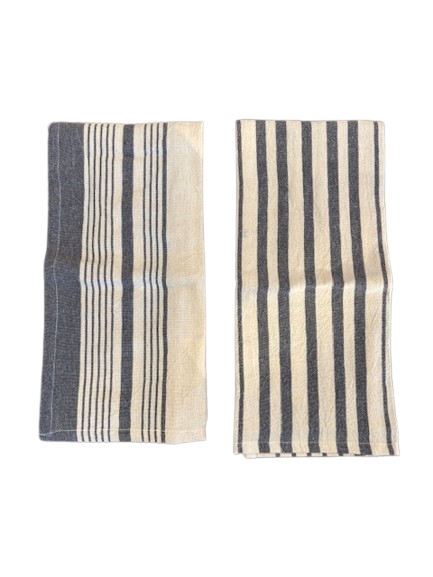 Striped Towel, black/white