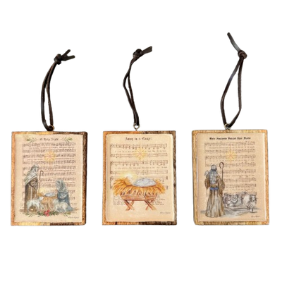 Wooden Hymn Ornament, o holy night