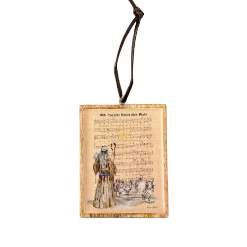 Wooden Hymn Ornament, shepherds