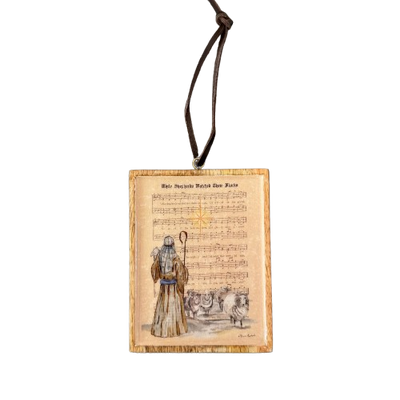 Wooden Hymn Ornament, shepherds