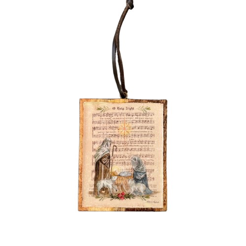 Wooden Hymn Ornament, o holy night