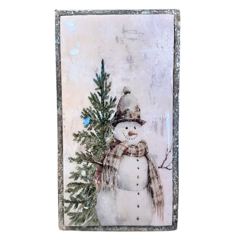 Vintage Snowman Block