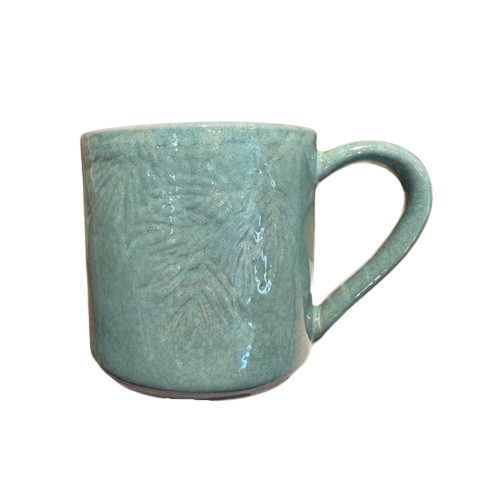 Stoneware Pine Mug, aqua