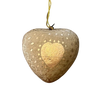 Paper Mache Heart Ornament, gold