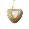 Paper Mache Heart Ornament, gold